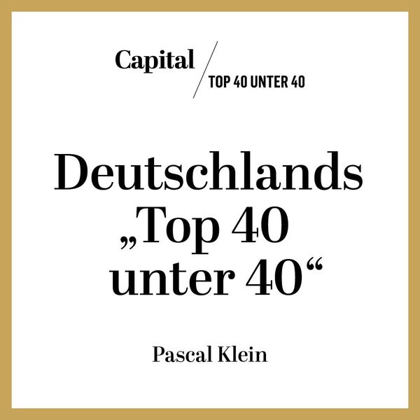 CEO Pascal Klein is among the 'Top 40 under 40'
